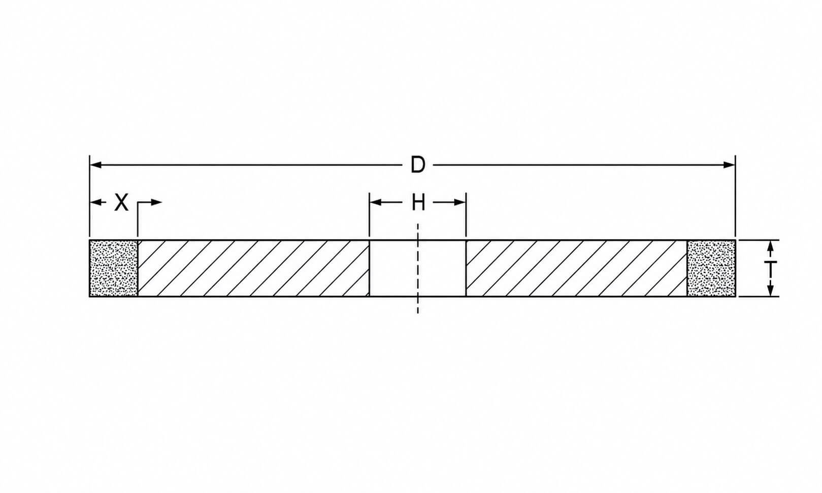 1A1R diamond grinding wheel drawing