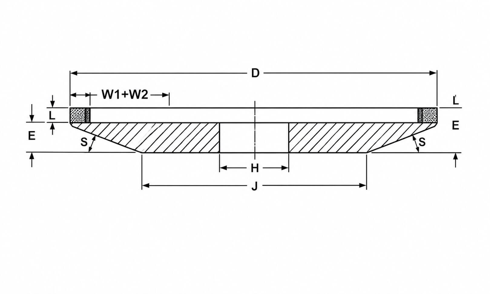 4AA2 diamond grinding wheel drawing